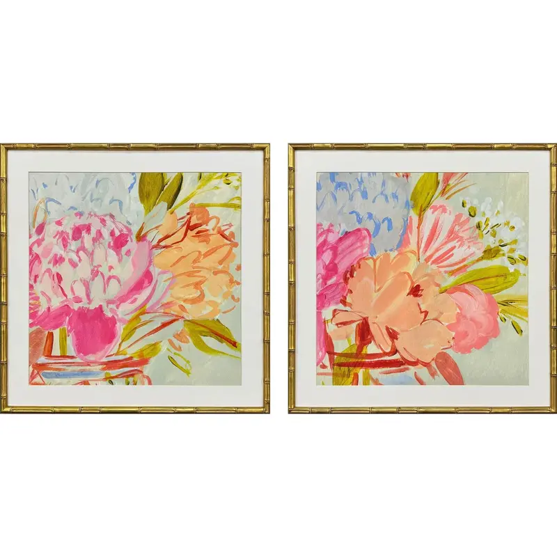 Vibrant Florist-Themed Wood-Framed Wall Art Set (2 Pieces) 1