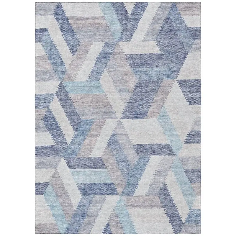 Viella Denim Blue Washable Rug – Casual Chic Style For Deck Or Den 2