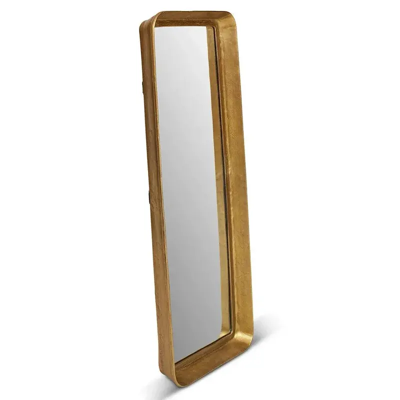 Vinod Reclaimed Aluminum Wall Mirror – Industrial Textured Accent 1