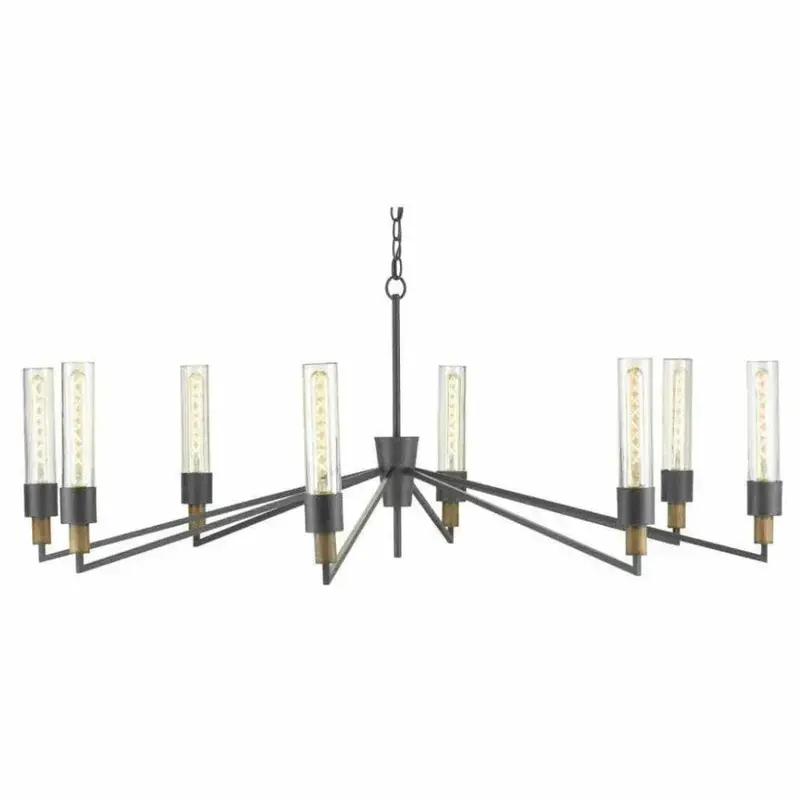 Vintage-Inspired Black Reclaimed Wood Delgado Chandelier 1