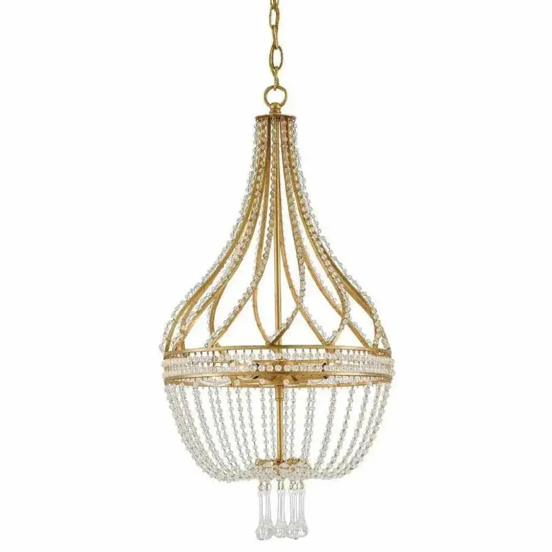 Vintage-Inspired Gold Leaf Ingenue Chandelier 1