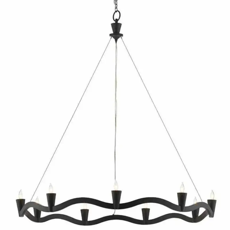 Vintage Serpentina Chandelier In Antique Black Finish 1