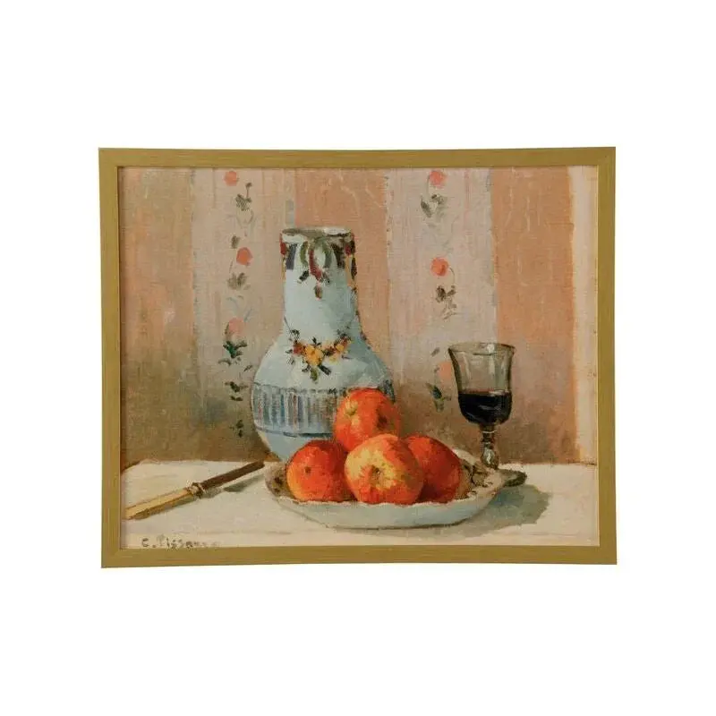 Vintage-Style Still Life: Apples And Pitcher In Gold Frame 1