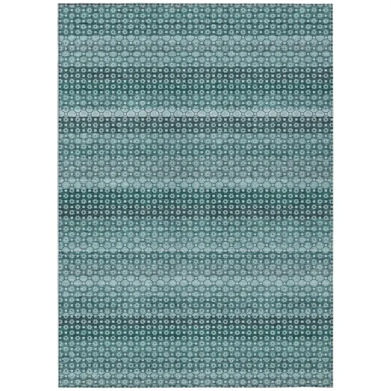 Violina Teal Indoor/Outdoor Machine-Washable Rug 2