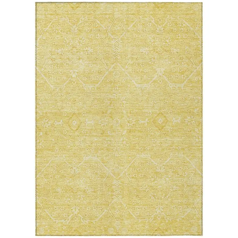 Virellia Metallic Gold Outdoor Rug – Modern Washable Area Rug For Patios 2