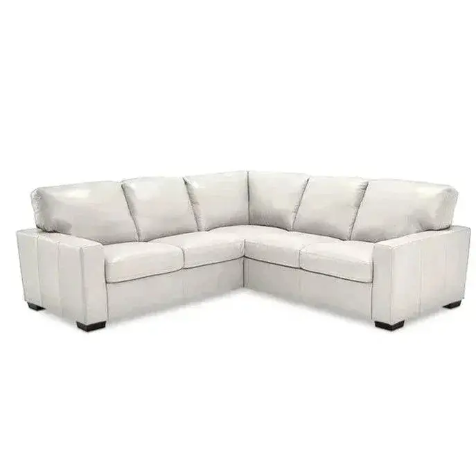 Virginia White Leather Sectional With Balanced Symmetrical Design 1