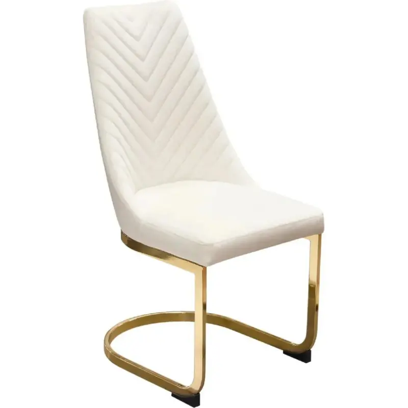 Vogue Cream Velvet Dining Chair Set (2) 1