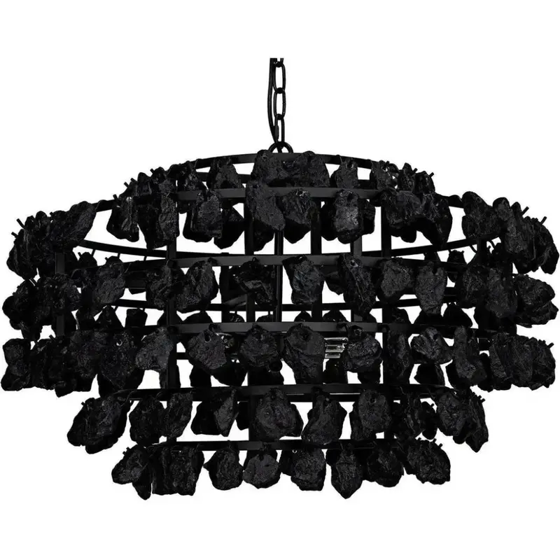 Vulcan Black Steel And Smoked Glass Chandelier 1