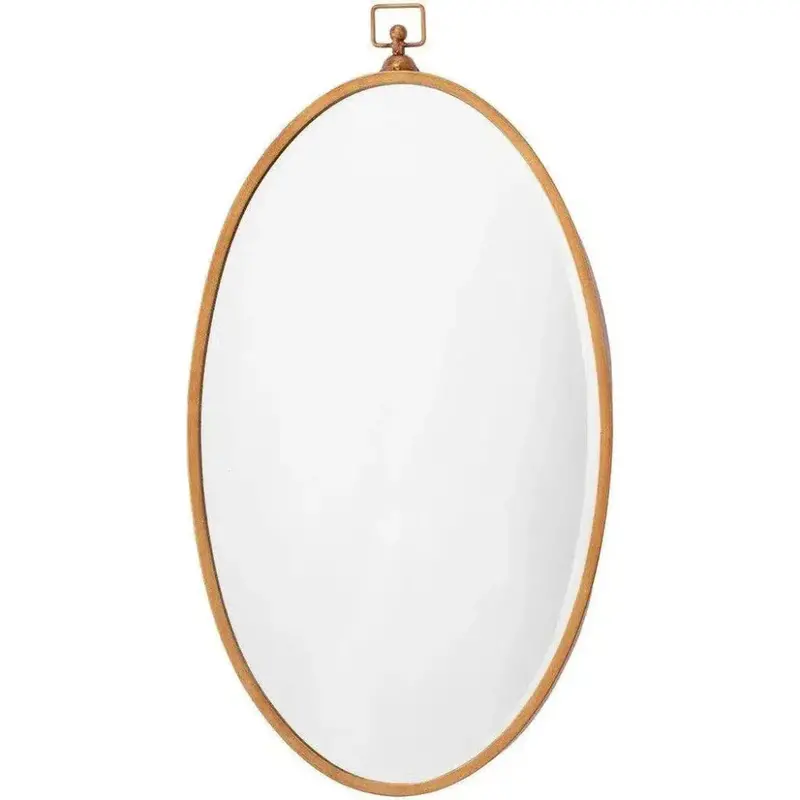 Wade Oval Iron Wall Mirror With Minimalist Frame 1
