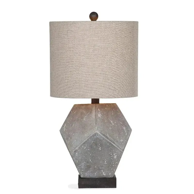 Wallace Grey Resin Table Lamp With Smooth, Sculptural Form 1