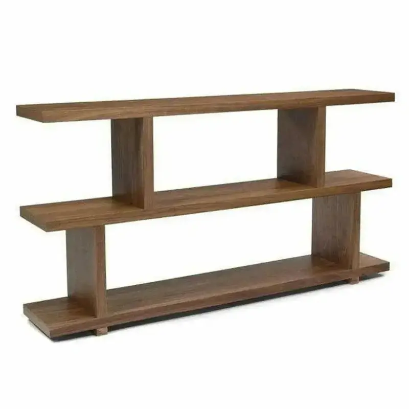Walnut Contemporary Shelf Unit – 63" Tall Narrow Bookcase 1
