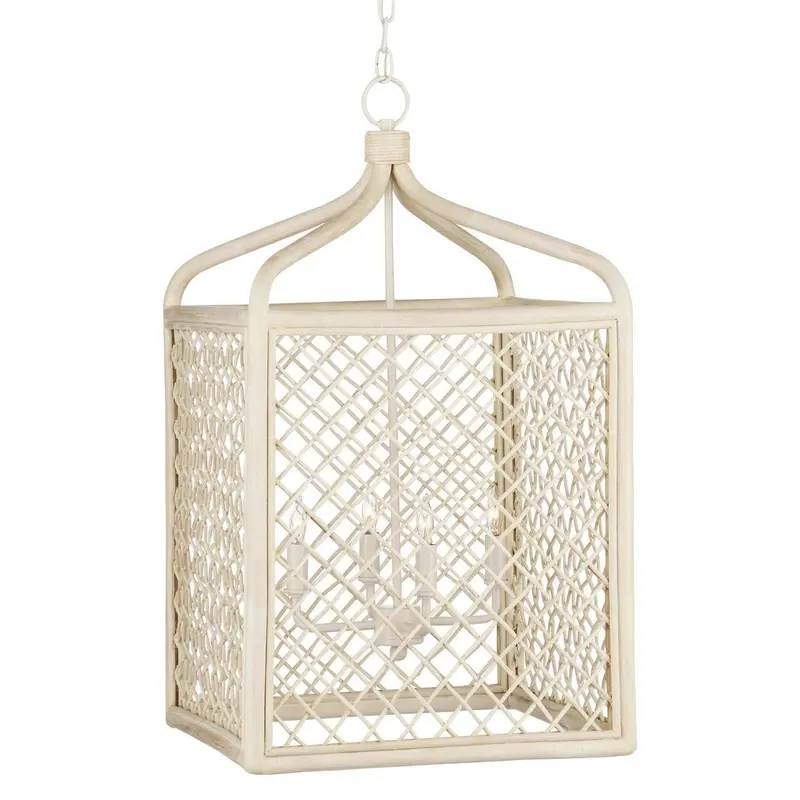 Wanstead Natural Bleached Rattan Hanging Lantern 1