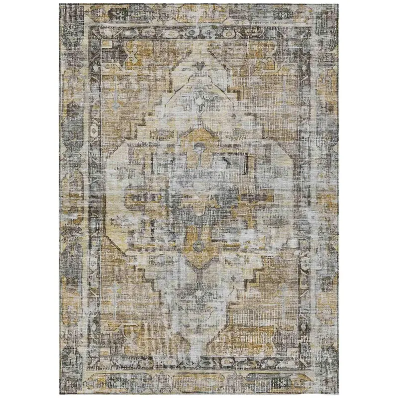 Warm Brown Washable Indoor/Outdoor Area Rug By Haeleth 1