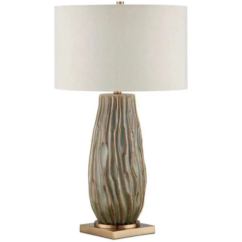 Water-Borne Earthy Brown Ceramic And Metal Table Lamp 1