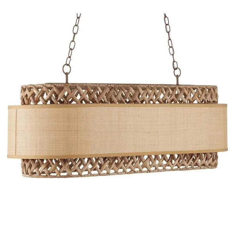 Water Hyacinth Isola Chandelier – Khaki Natural Texture 1