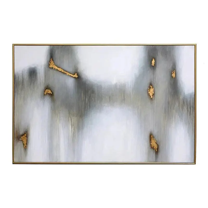 Water Marks Hand-Detailed Wall Art – Gold Floater Frame Display 1