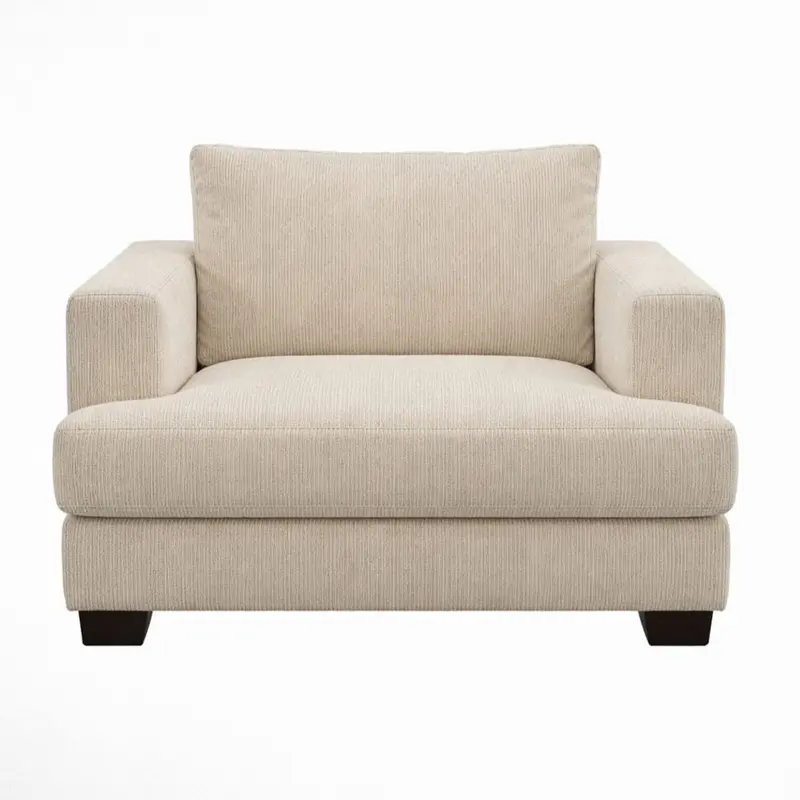 Waterfall-Edge Scandinavian Minimalist Fabric Accent Chair 1