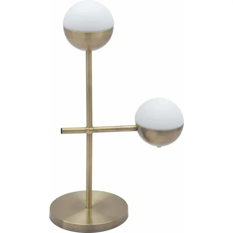 Waterloo White Table Lamp With Brushed Bronze Accents 1