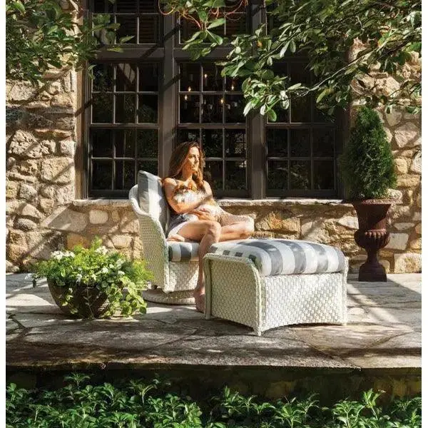 Weekend Retreat Swivel Lounge Chair Paired With Matching Ottoman 1