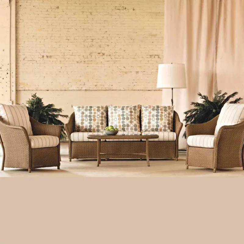 Weekend Retreat Wicker Sofa & Lounge Chair Outdoor Set 1