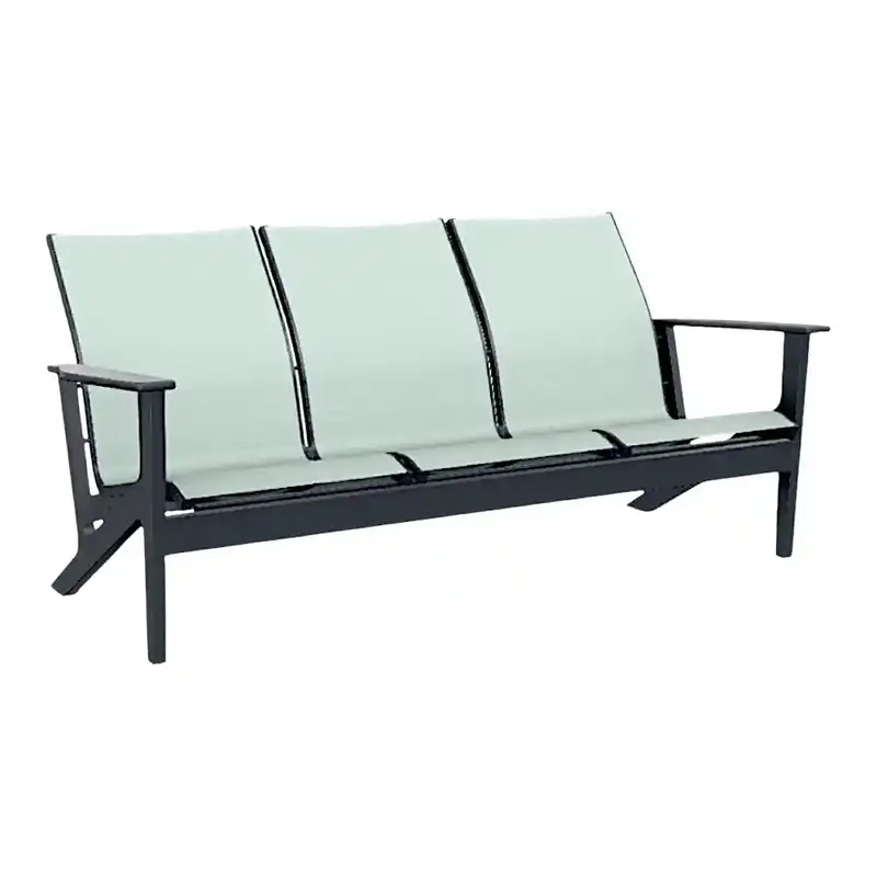 Wexler Marine-Grade Polymer Sling Three-Seat Chat-Height Outdoor Sofa 1
