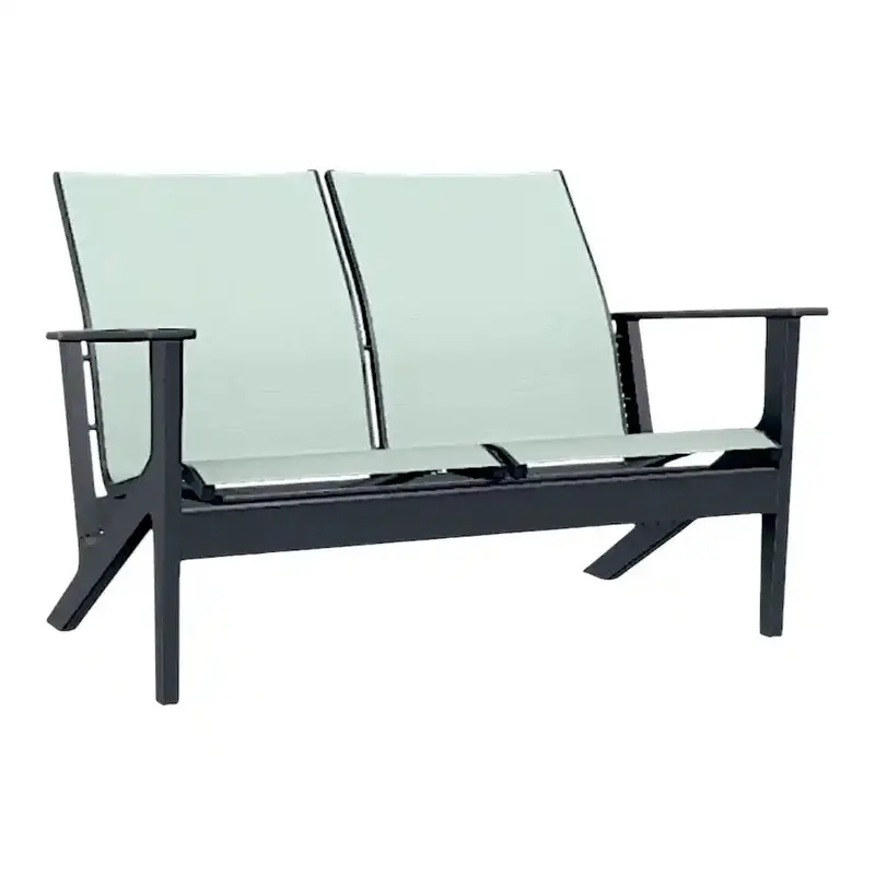 Wexler Marine-Grade Polymer Sling Two-Seat Chat-Height Loveseat 1