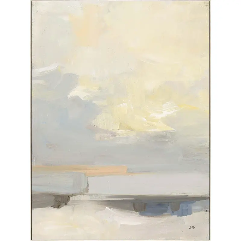 Where Land Meets Sky Landscape Art – Blue Framed Wall Decor 1