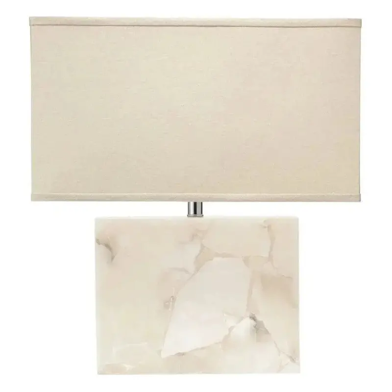 White Alabaster Borealis Table Lamp – Organic Coastal Glow 1