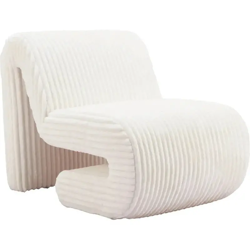 White Armless Accent Chair With Slim Steel Legs And Modern Profile 1