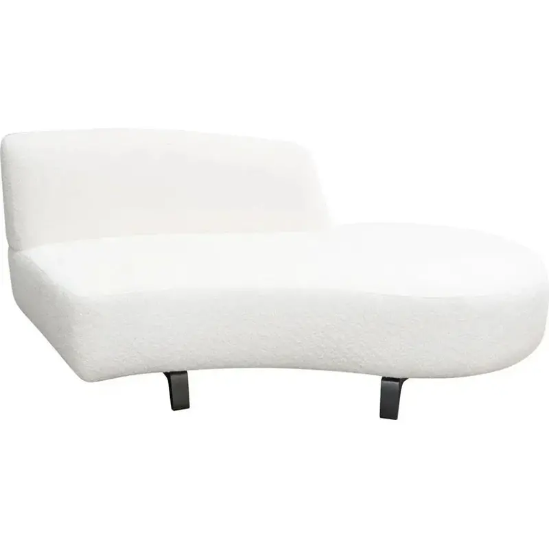 White Bouclé Sherpa Modular Right-Facing Curved Chaise 1