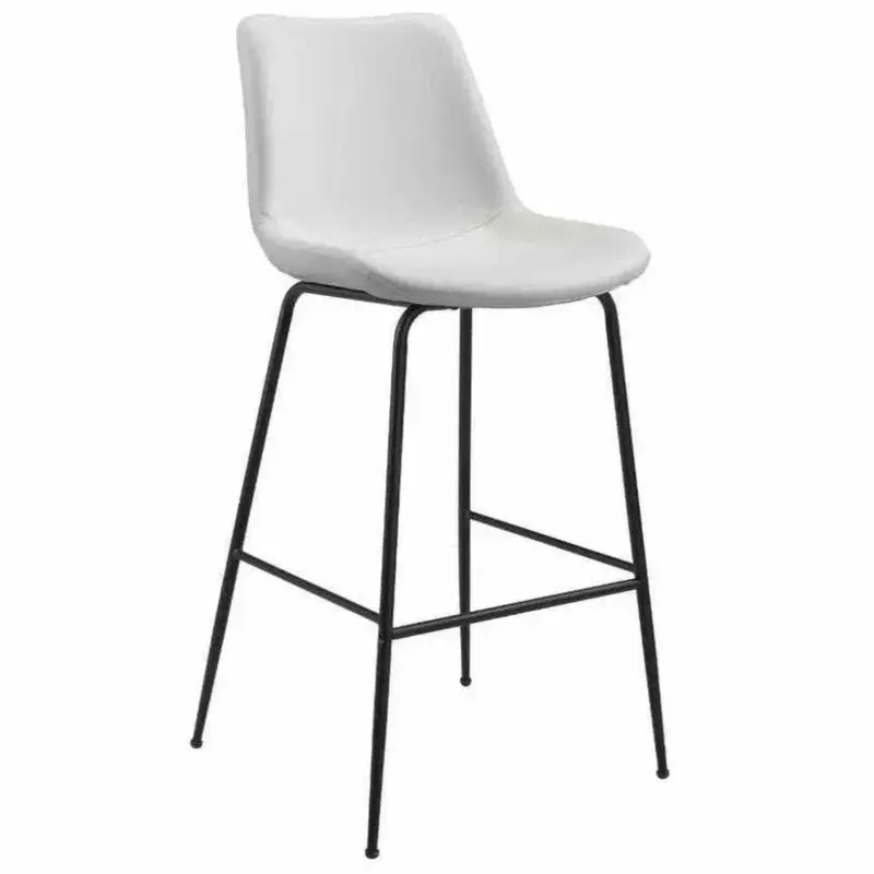 White Byron Bar Height Chair 1