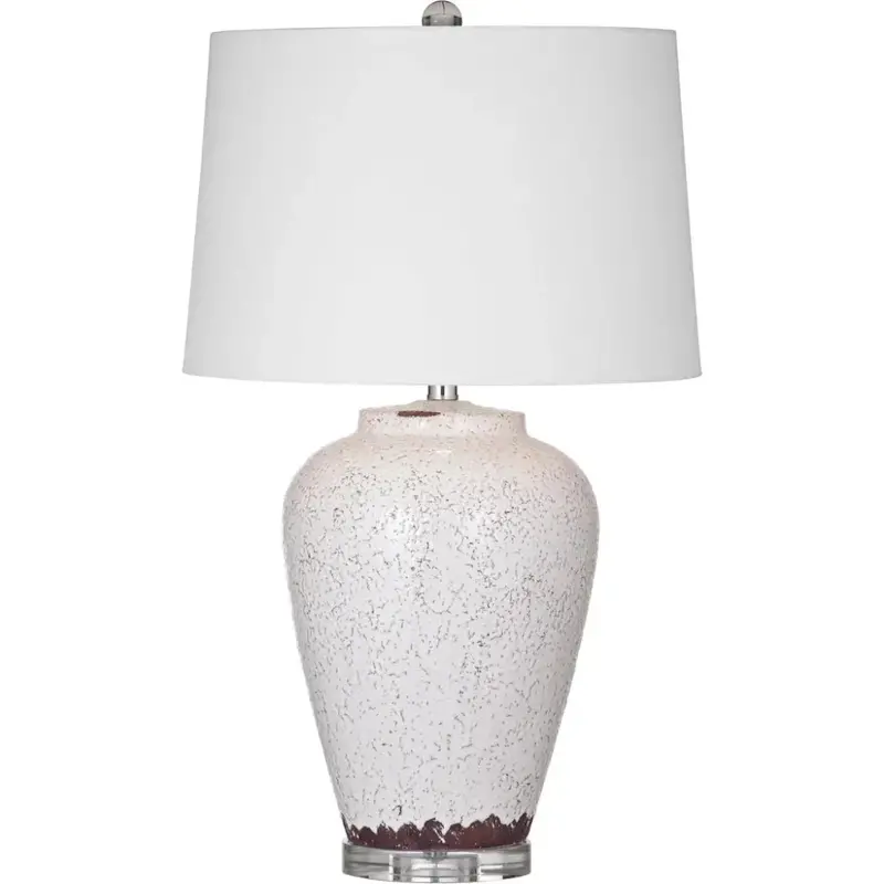 White Ceramic Table Lamp – Celburne Soft-Curved Modern Ambient Light 1