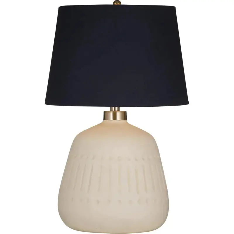 White Ceramic Table Lamp – Journey Minimalist Cylinder Design 1