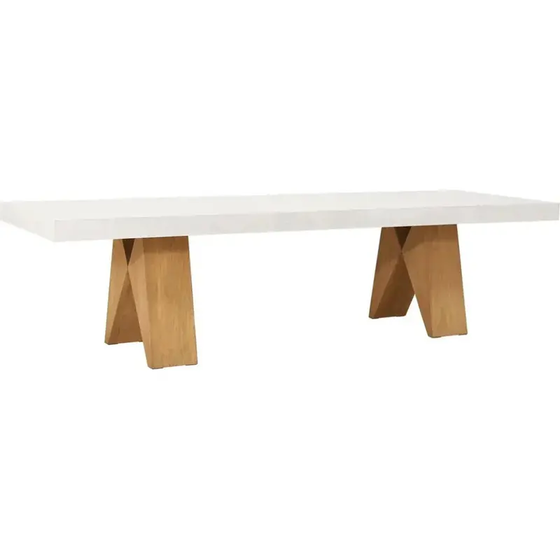 White Clip 87-Inch Concrete Outdoor Dining Table 1