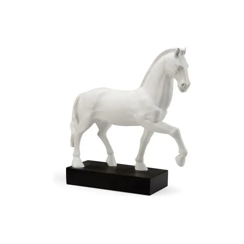White Composite Horse Sculpture – Elegant Equestrian Figurine 1