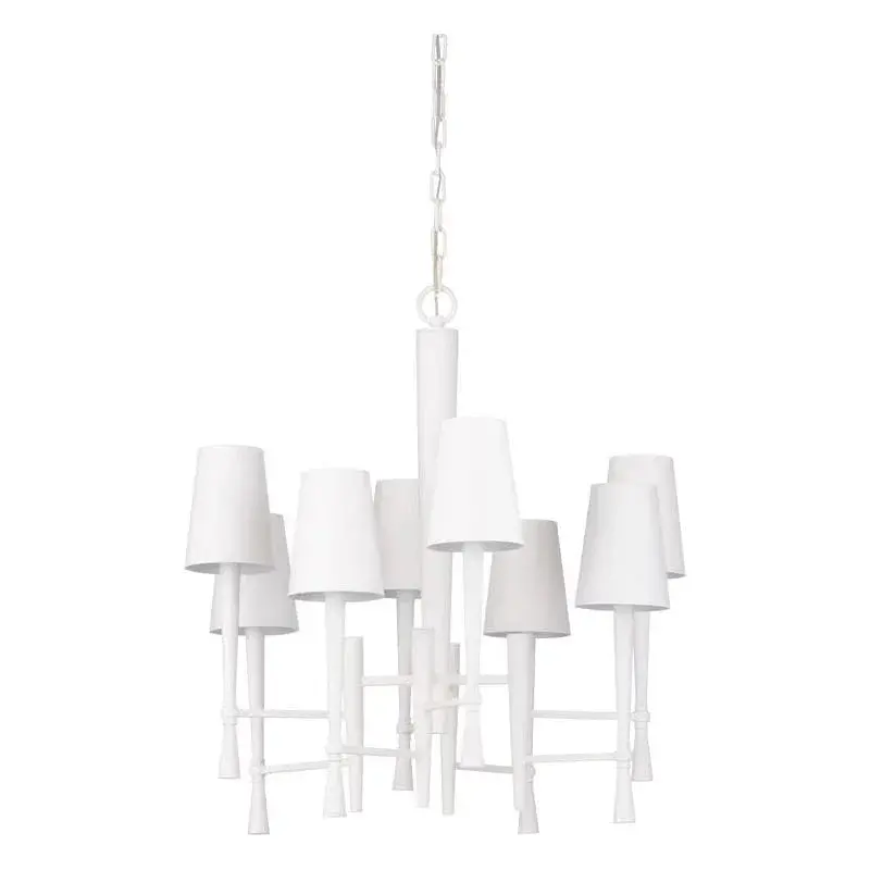 White Ferrier Steel Chandelier 1
