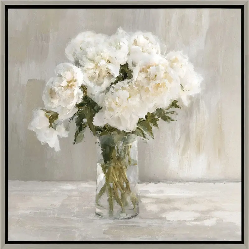 White Floral Canvas Art Print For Modern Interiors 1