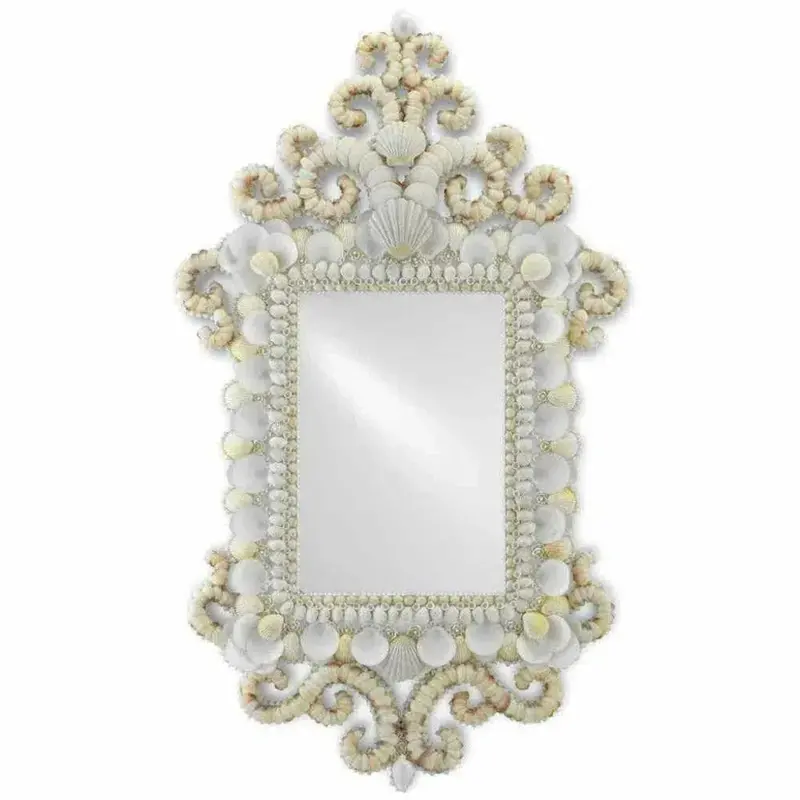 White-Framed Natural Cecilia Wall Mirror 1