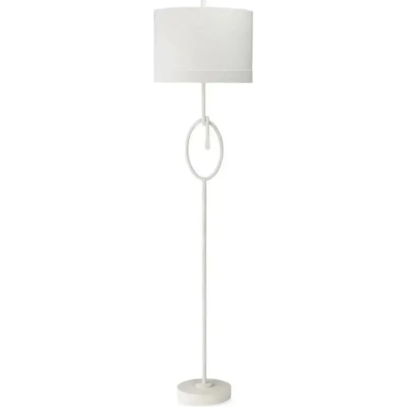White Gesso Linen Knot Floor Lamp – Coastal Style 1