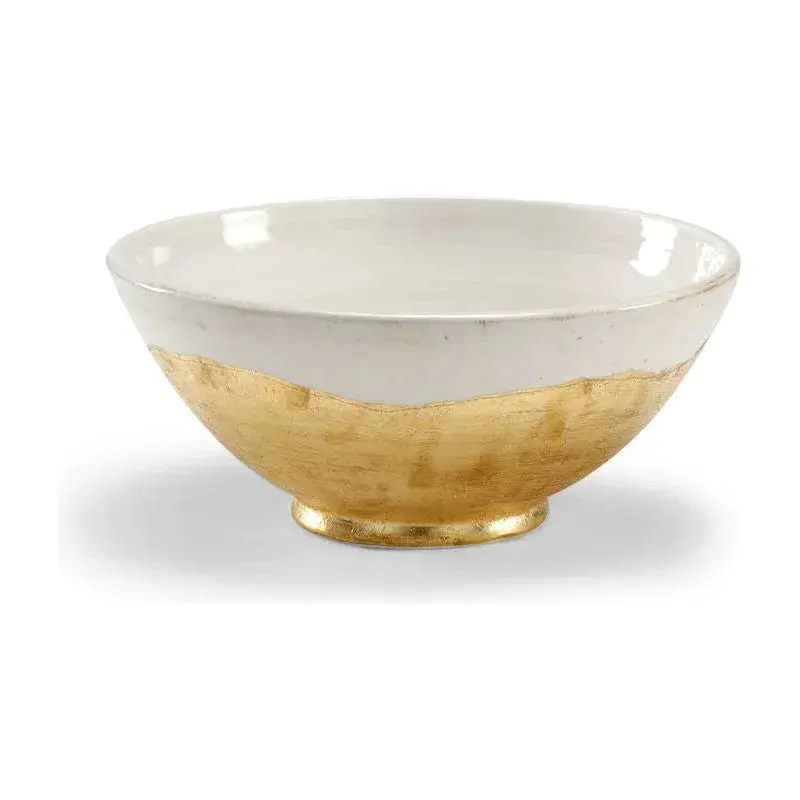 White Glazed Ceramic Statement Centerpiece Bowl 1