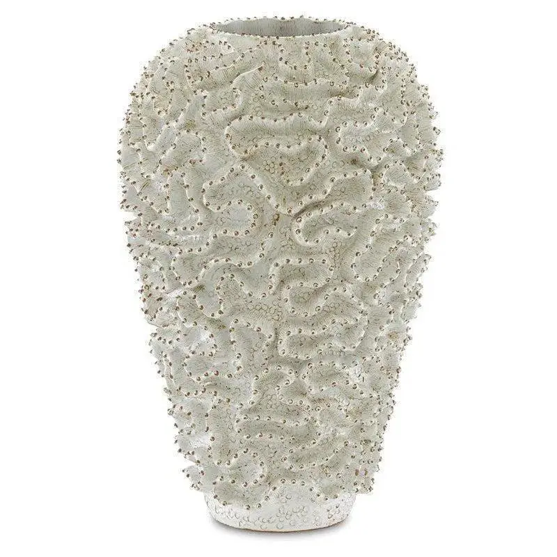White-Gold Swirl Large Sculptural Vase 1