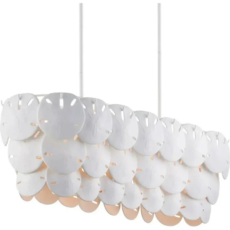 White Oval Chandelier – Tulum Bone China & Iron 1