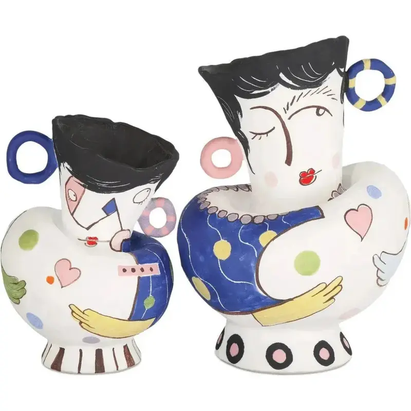 White Porcelain Abstract Sculpture Set – Osamu Collection (2-Piece) 1