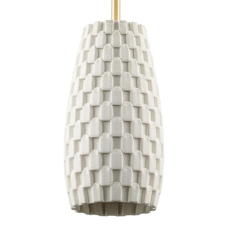 White Porcelain Pendant Light – Tessitura Handcrafted Finish 1