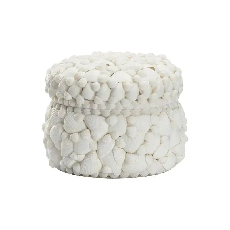 White Round Shell Jewelry Box 1