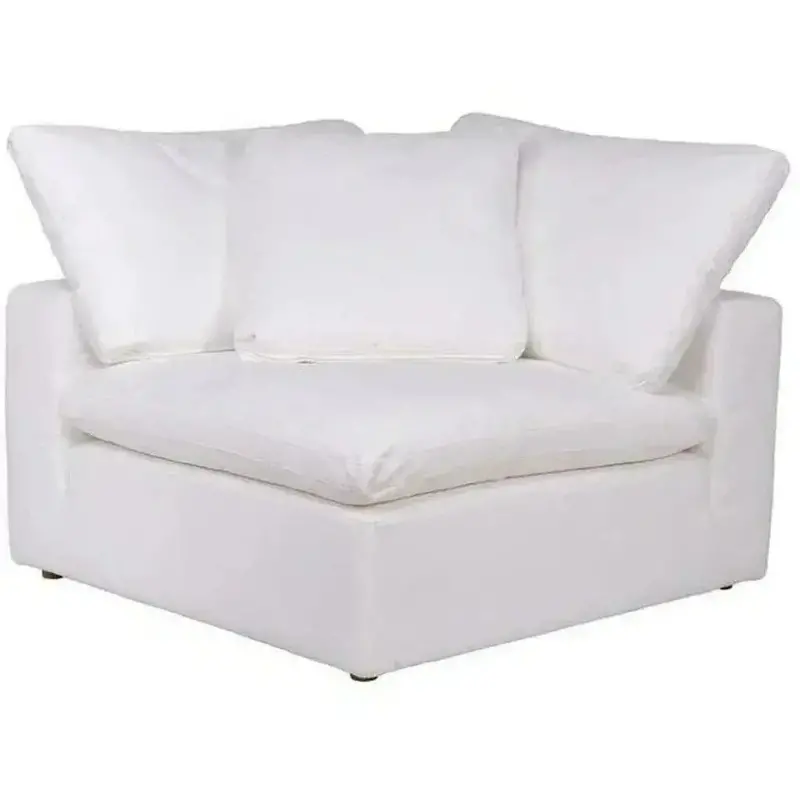 White Stain-Resistant Modular Corner Chair – Sleek Configuration 1