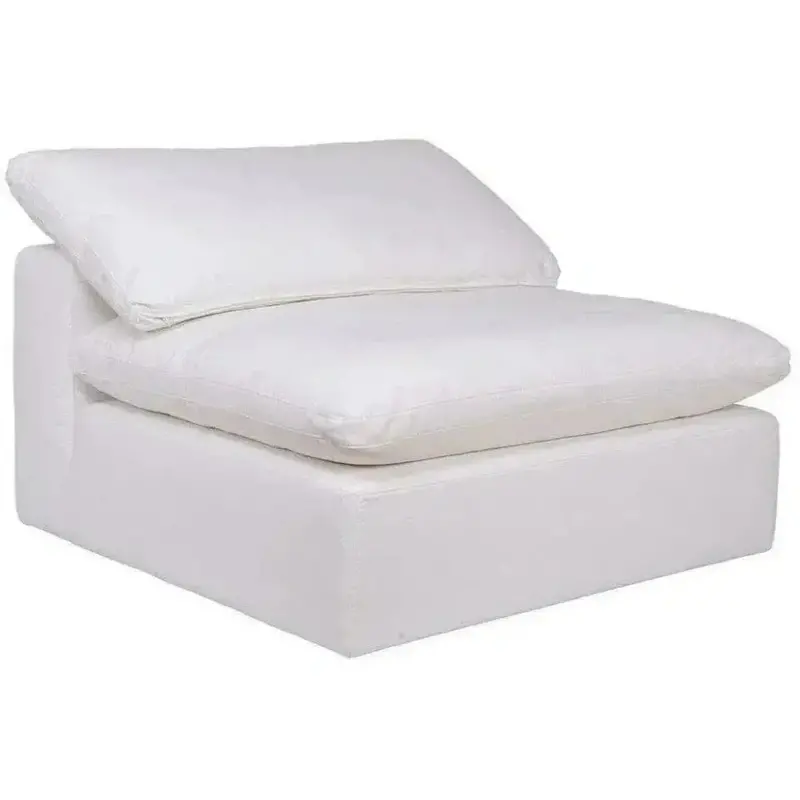 White Stain-Resistant Modular Slipper Chair – Clean Lines 1