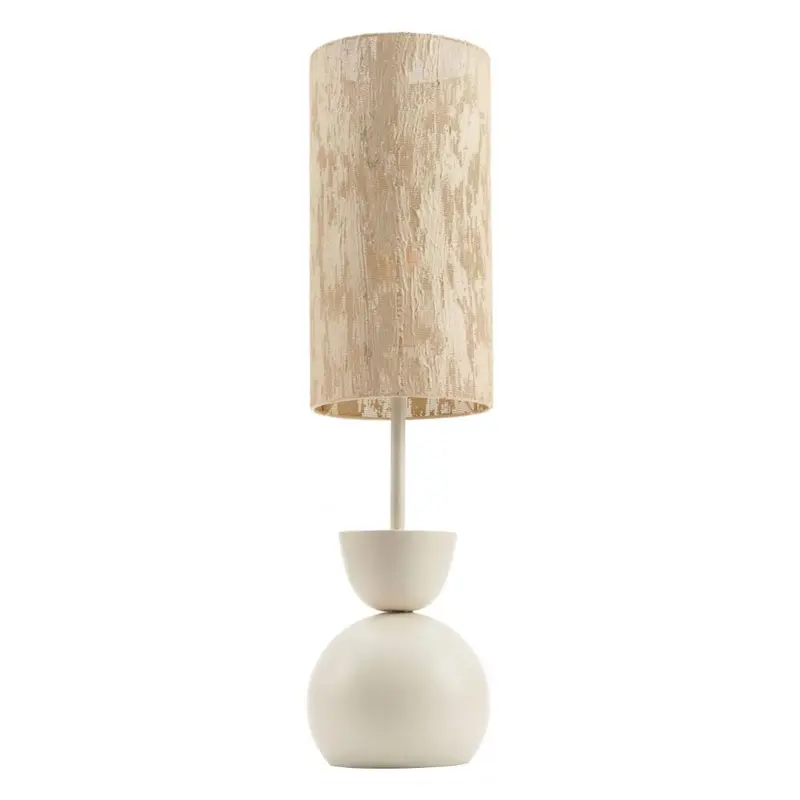White Steel Table Lamp With Minimalist Design – Gochi 1