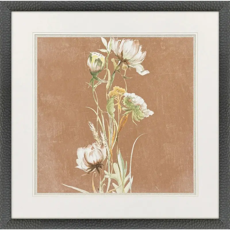 White-Washed Wood Frame Wildflower Wall Art 1