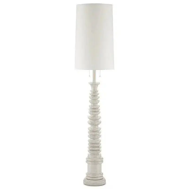 Whitewashed Malayan Wood Floor Lamp By Marjorie Skouras 1